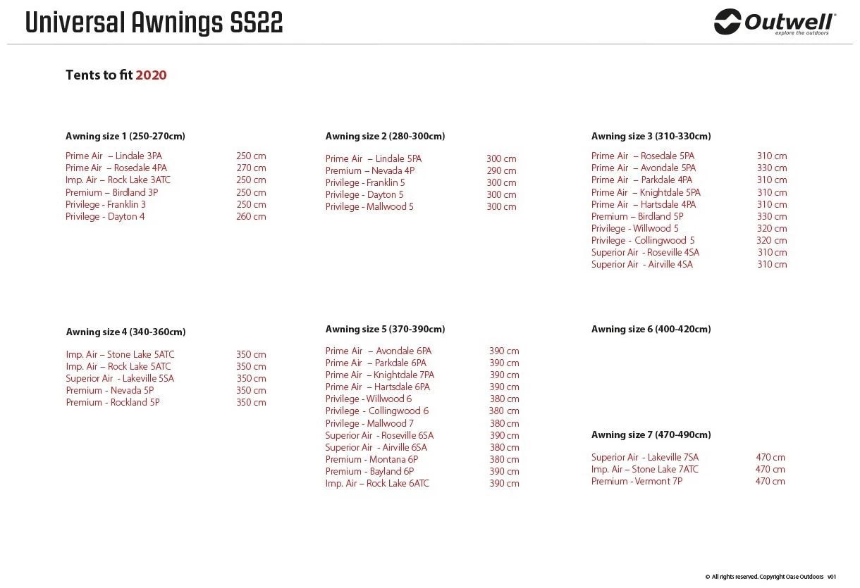 Outwell Universal Markise Size 1 Black-Grey – Bild 5